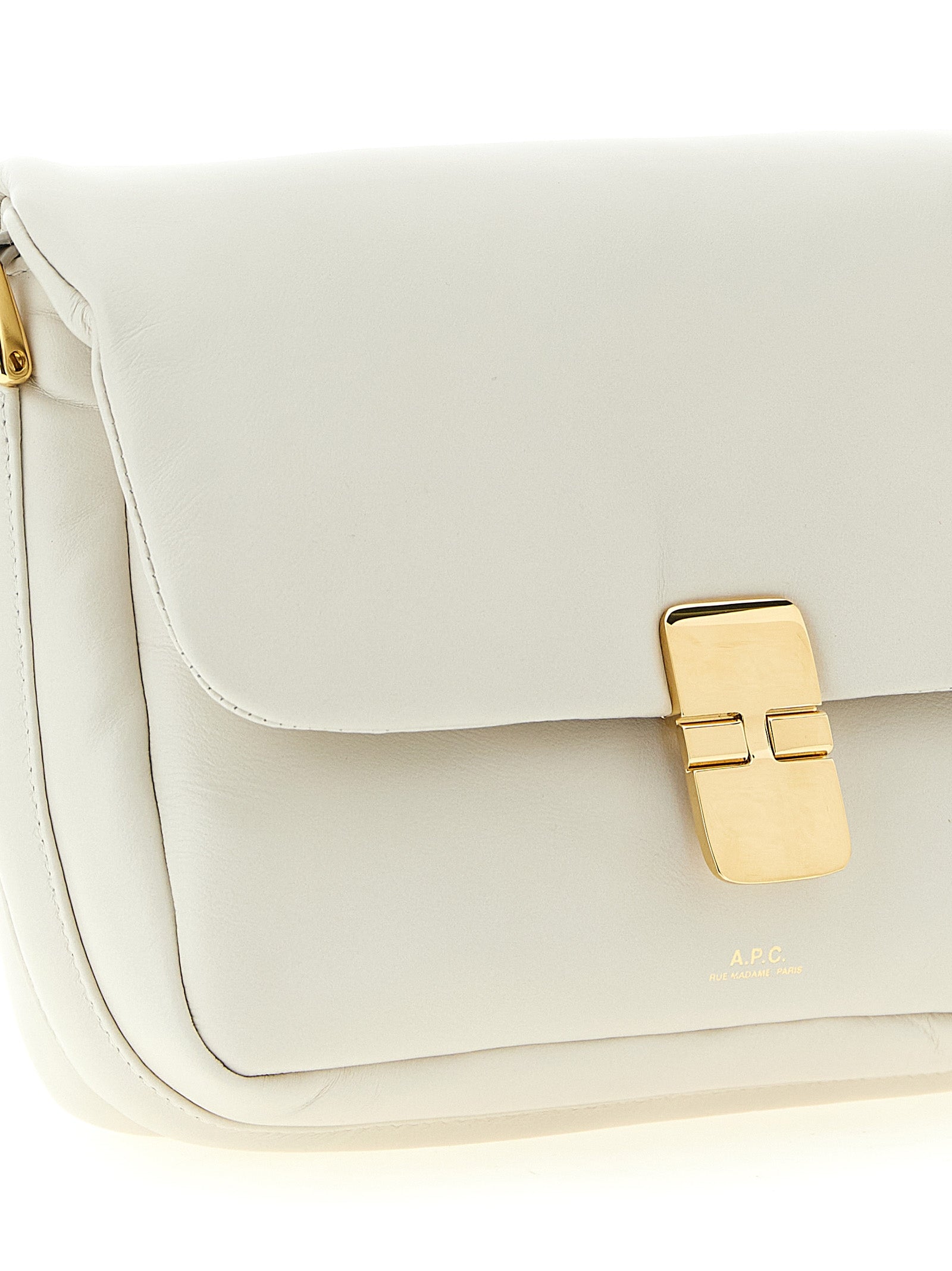 A.P.C. White Cowhide Crossbody Bag
