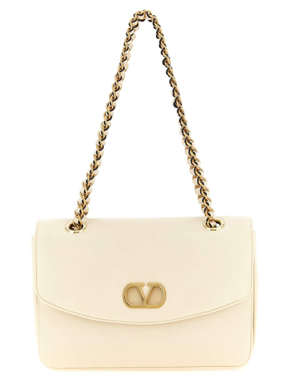 Valentino Garavani White Lamb Leather Shoulder Bag
