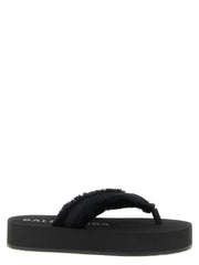 Balenciaga Black Viscose Slides