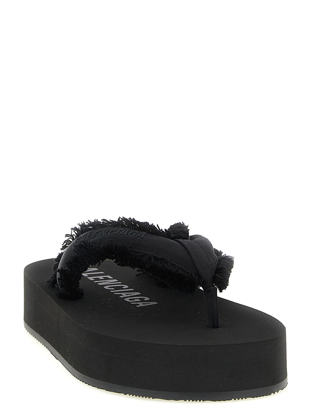 Balenciaga Black Viscose Slides