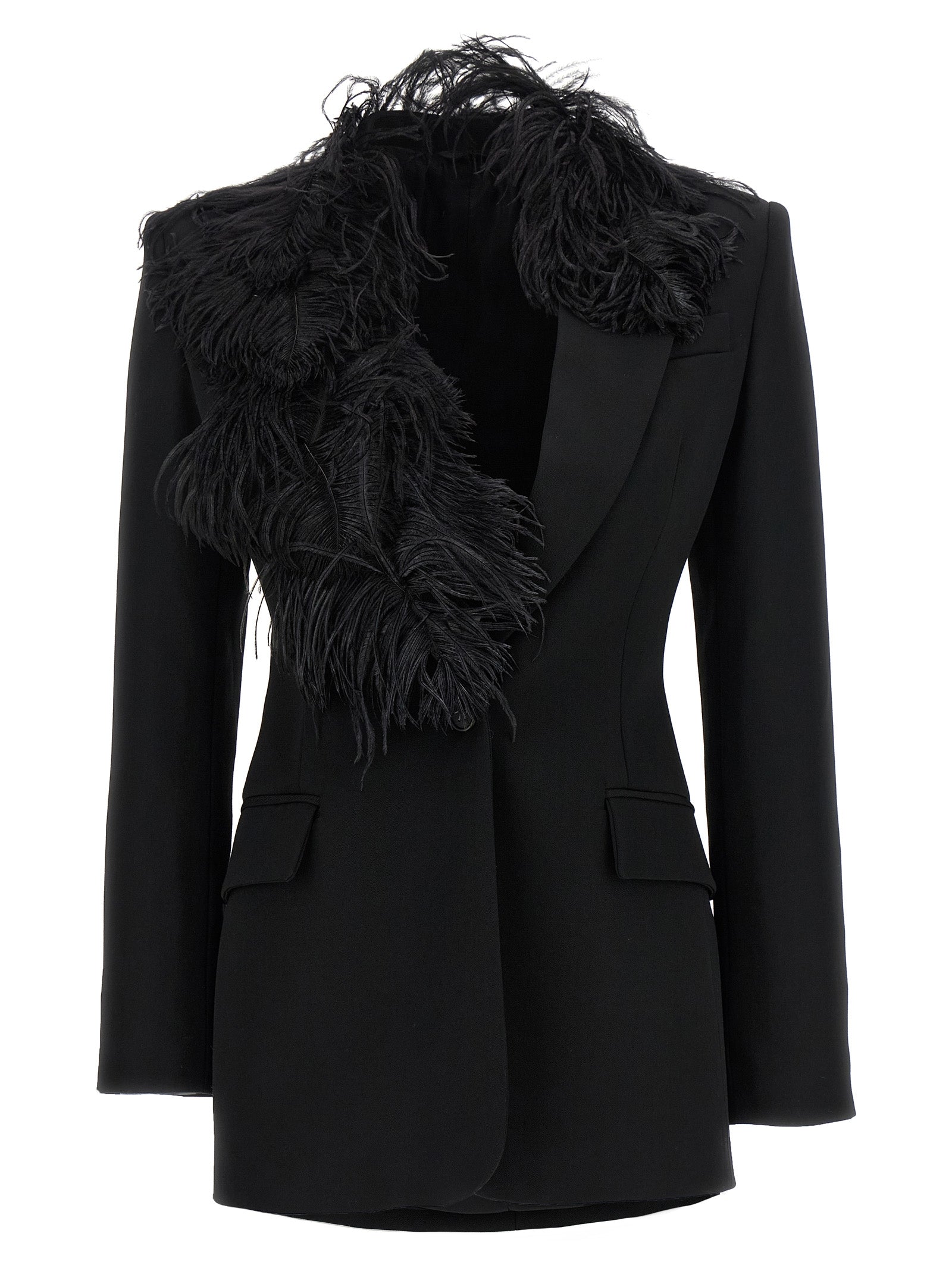The Attico Black Virgin Wool Blazer - IT38
