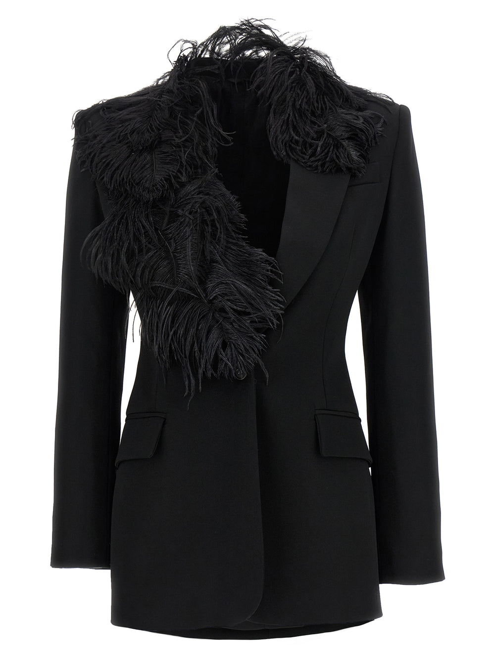 The Attico Black Virgin Wool Blazer - IT38