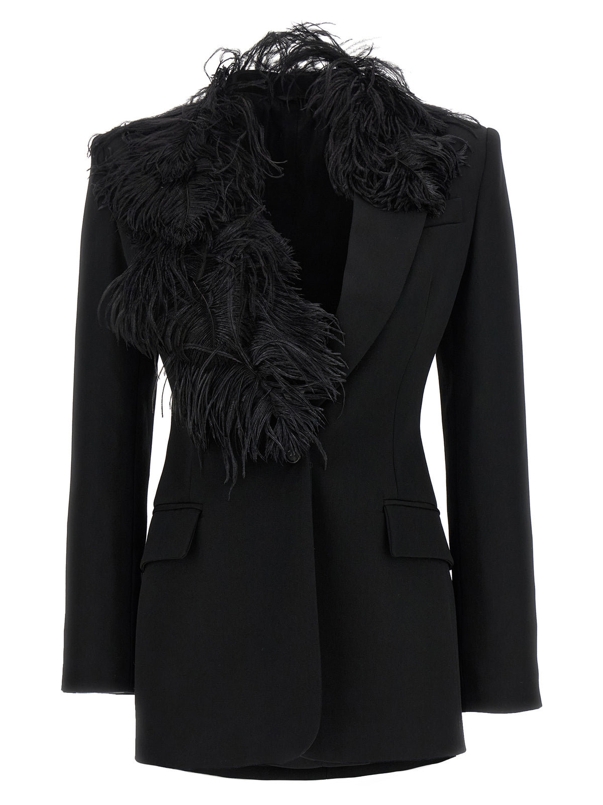 The Attico Black Virgin Wool Blazer - IT38