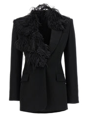 The Attico Black Virgin Wool Blazer - IT38