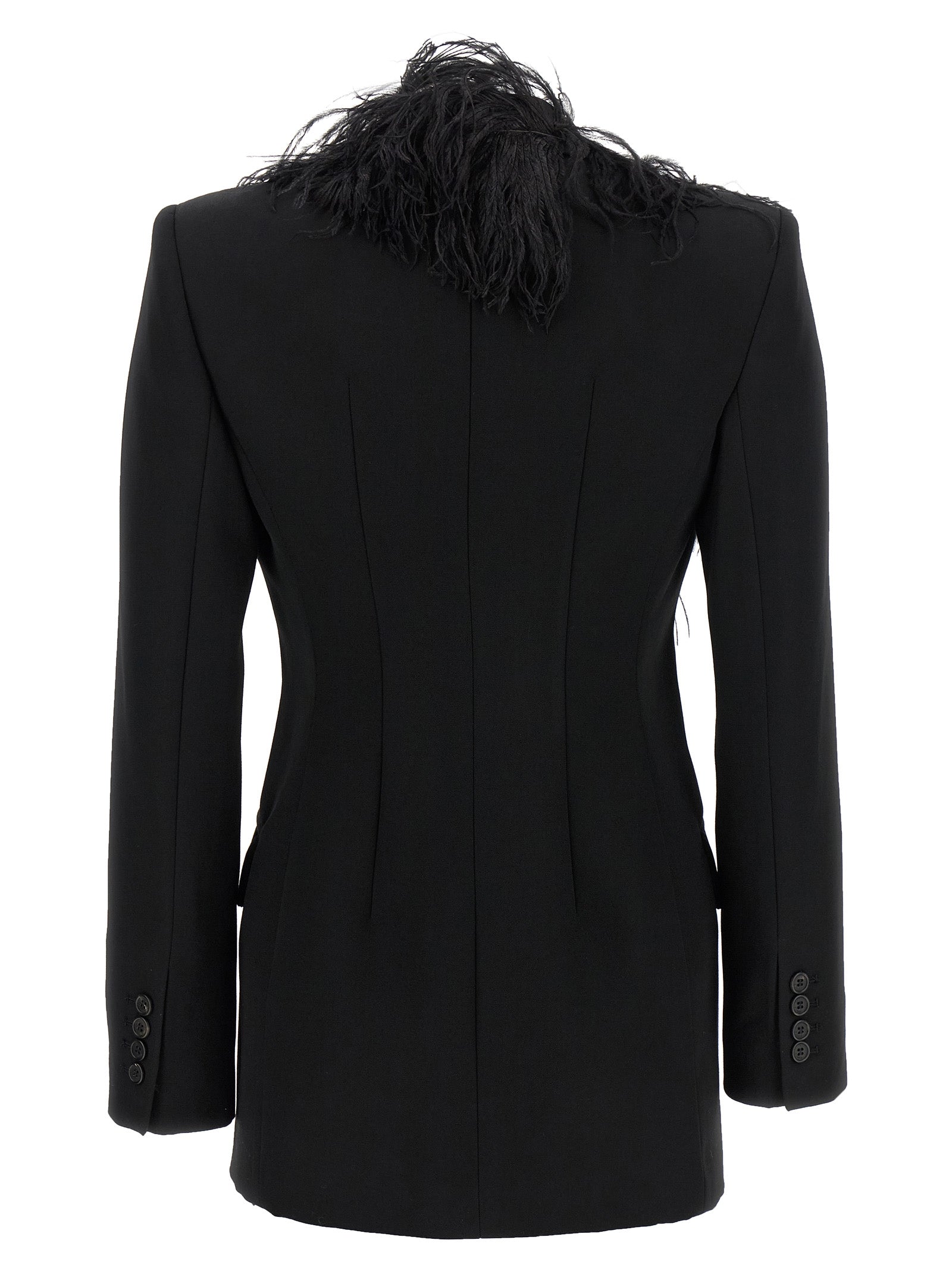 The Attico Black Virgin Wool Blazer - IT38
