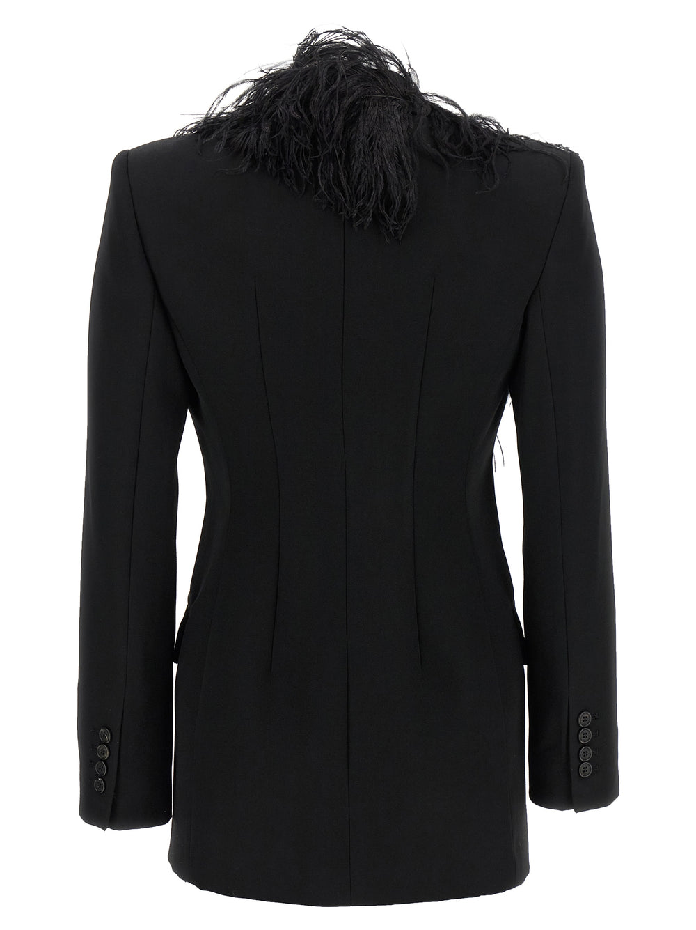 The Attico Black Virgin Wool Blazer - IT38