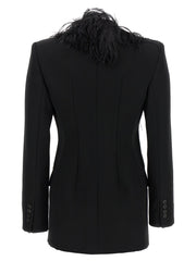 The Attico Black Virgin Wool Blazer - IT38