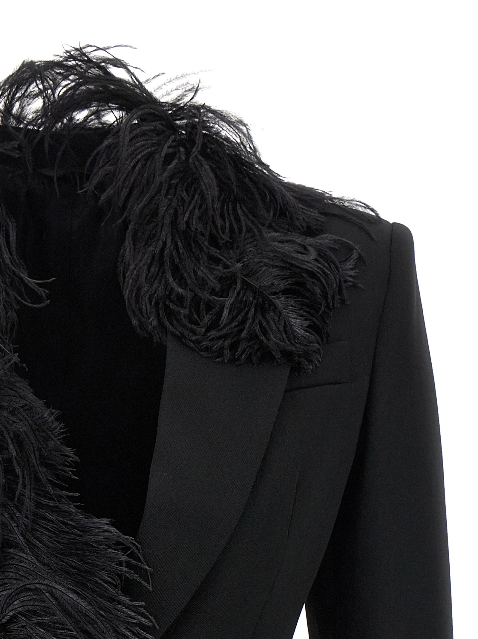 The Attico Black Virgin Wool Blazer - IT38