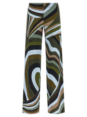 Emilio Pucci Multicolor Viscose Flared Pants - IT38