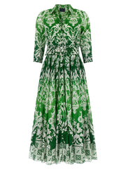 SAMANTHA SUNG Bicolor Cotton Midi Dress