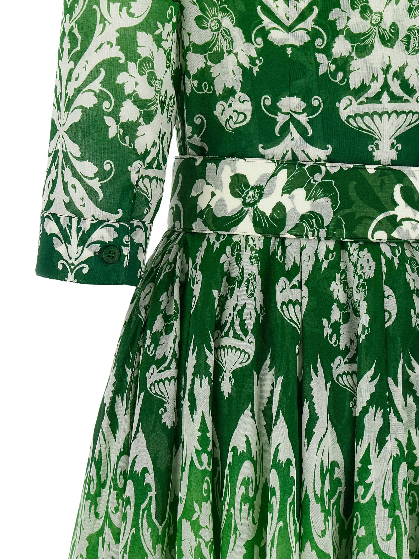 SAMANTHA SUNG Bicolor Cotton Midi Dress