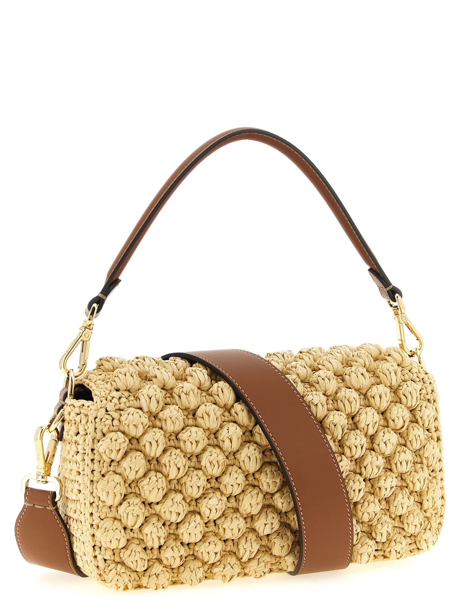 Fendi Beige Calfskin Shoulder Bag