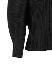 PLEATS PLEASE ISSEY MIYAKE Black Polyester Full-Length Jacket