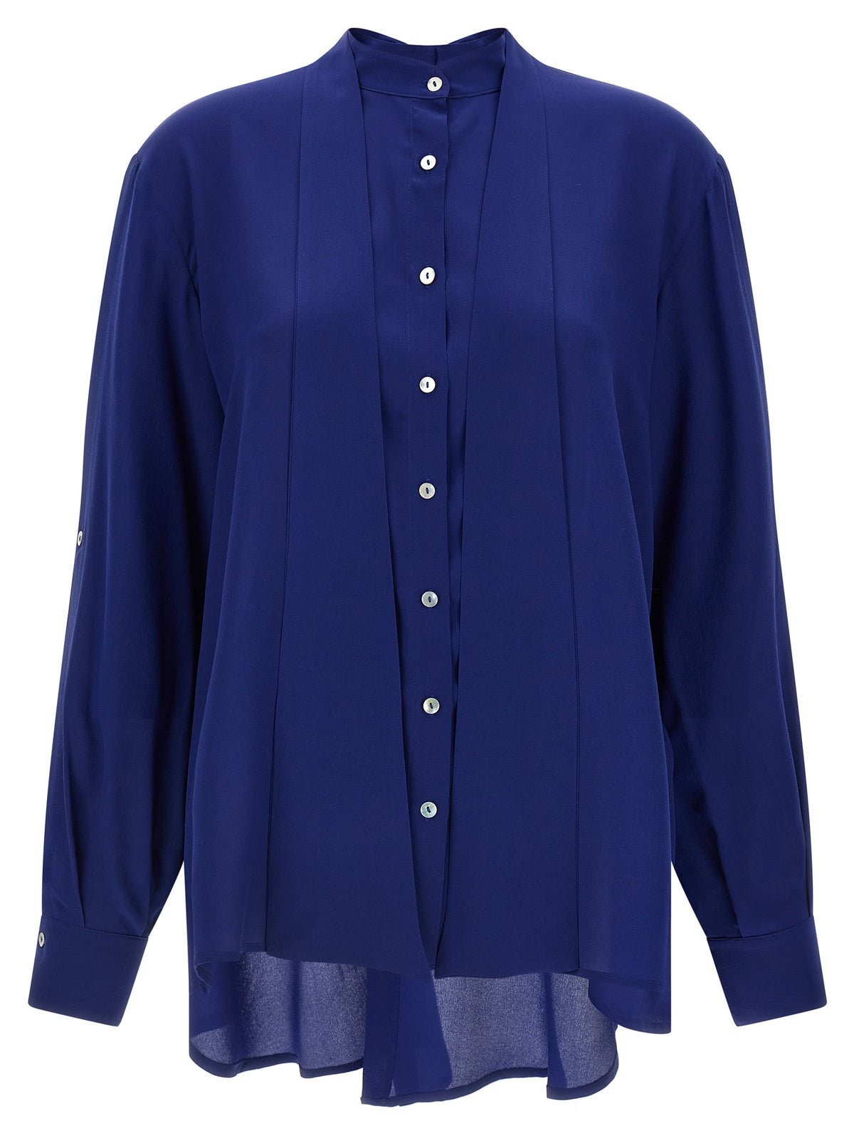 DI.LA3 PARI' Blue Silk Blouse