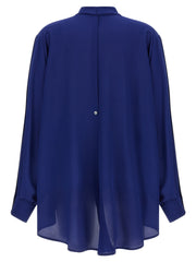 DI.LA3 PARI' Blue Silk Blouse