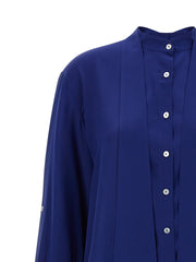 DI.LA3 PARI' Blue Silk Blouse