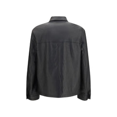 Prada Black Lamb Ovis Aries Aries Leather Jacket