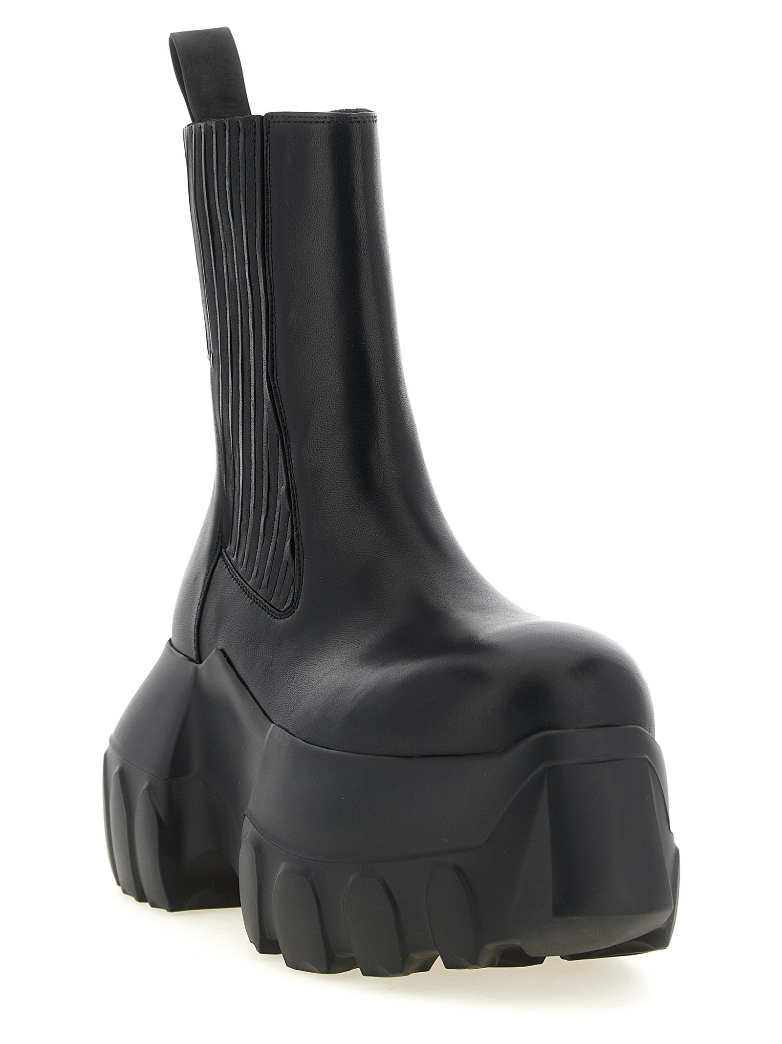 Černé kotníkové boty z ramie od Rick Owens