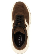 Hogan Brown Calfskin Athletic Sneakers