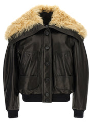 The Attico Black Lamb Leather Leather Jacket