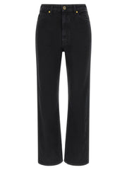 Khaite Black Cotton Flared Jeans