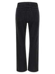 Khaite Black Cotton Flared Jeans