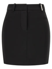 The Attico Black Viscose Long Skirt