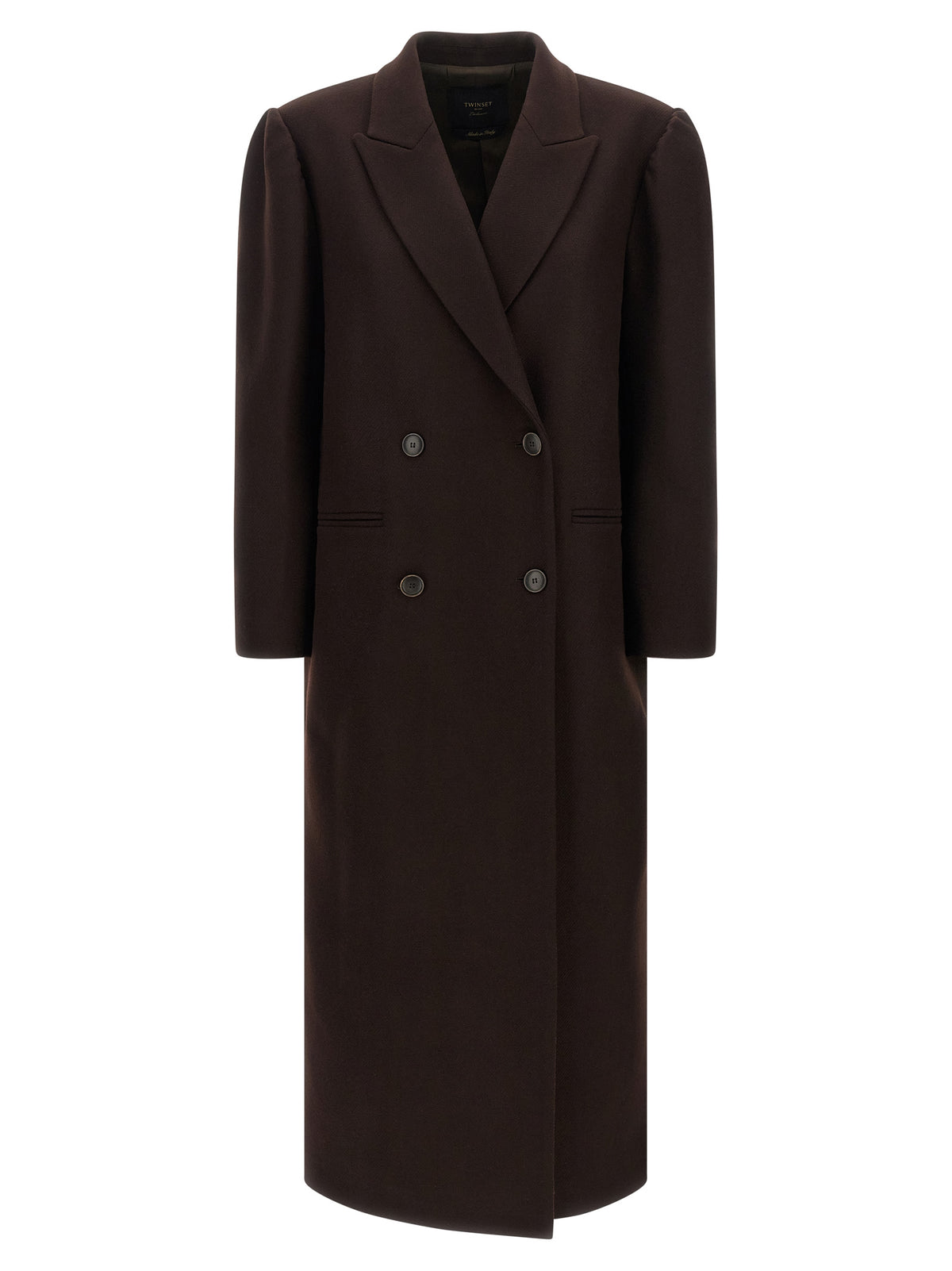 Twinset Brown Wool Coat