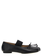 MM6 Maison Margiela Black Leather Ballet Flats