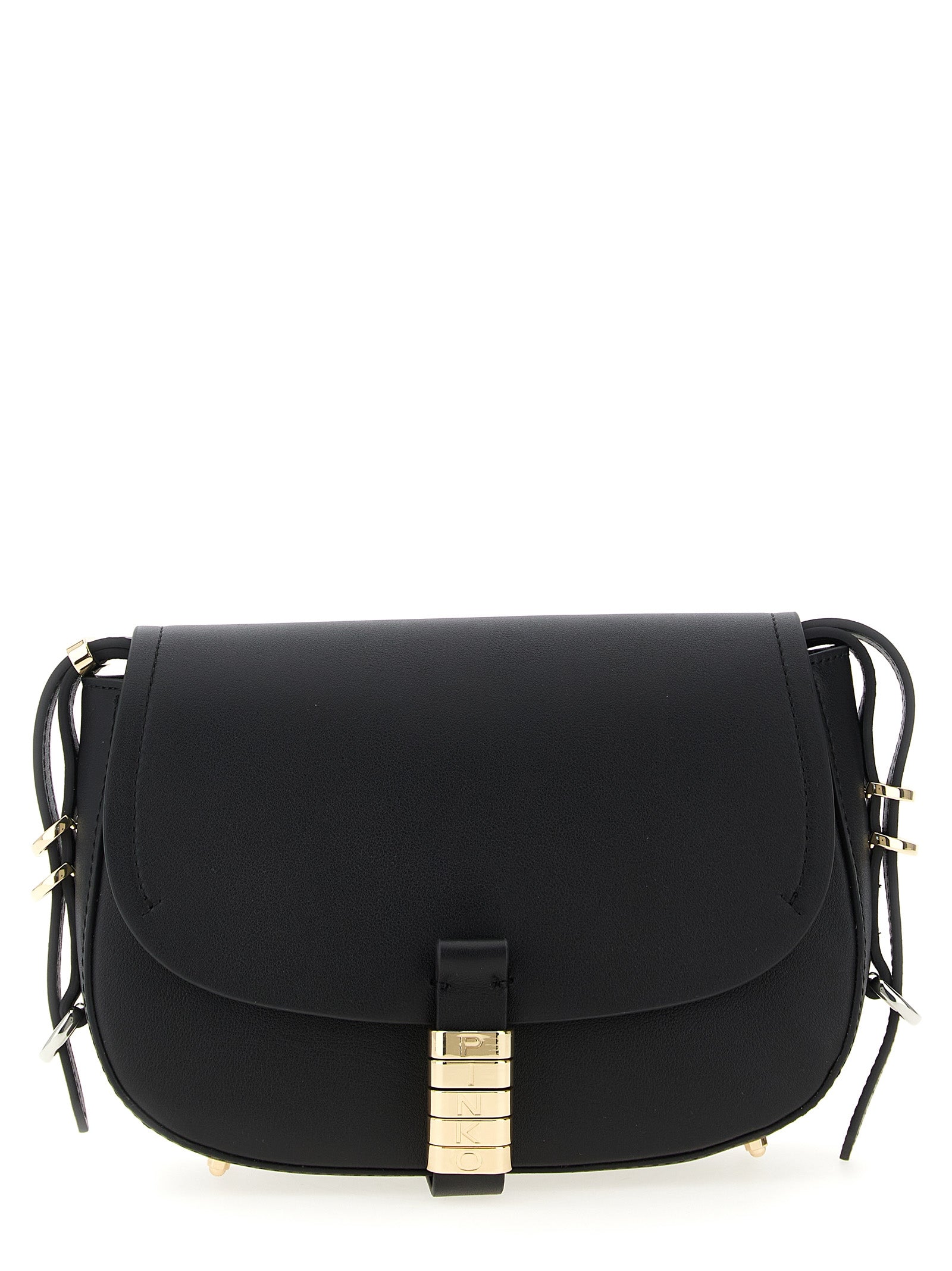 PINKO Black Calfskin Crossbody Bag
