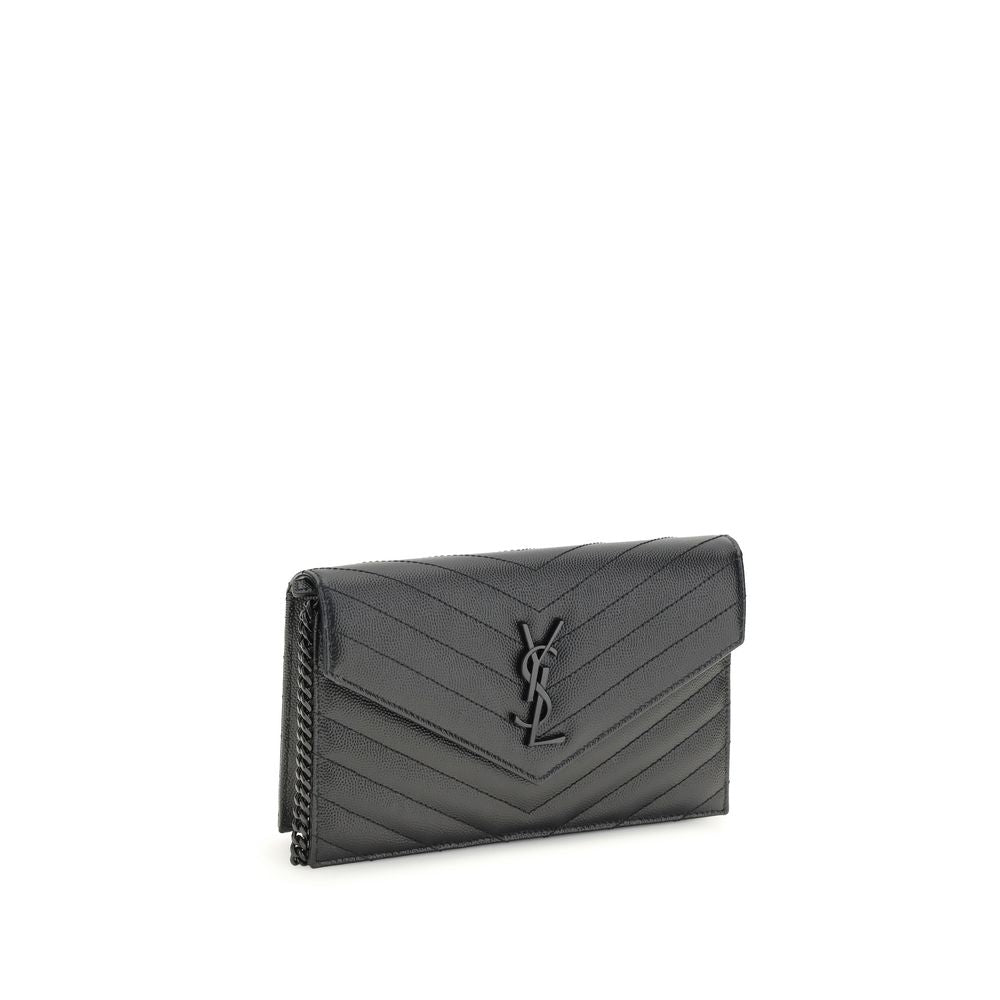 Saint Laurent Black Calf Leather Bos Taurus Wallet