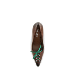 Prada Brown Calf Leather Bos Taurus Lace-Up