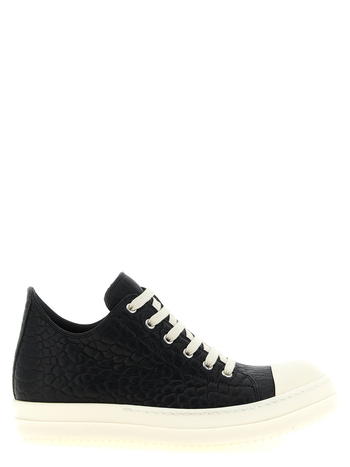 Rick Owens Bicolor Lamb Leather Low Top Sneakers