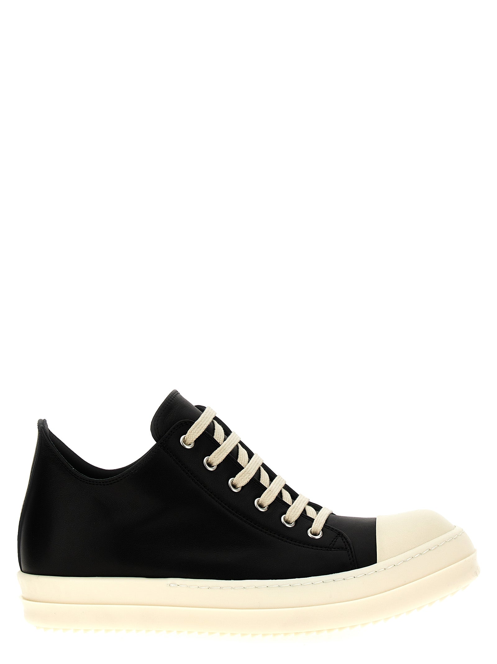 Rick Owens Bicolor Calfskin Low Top Sneakers