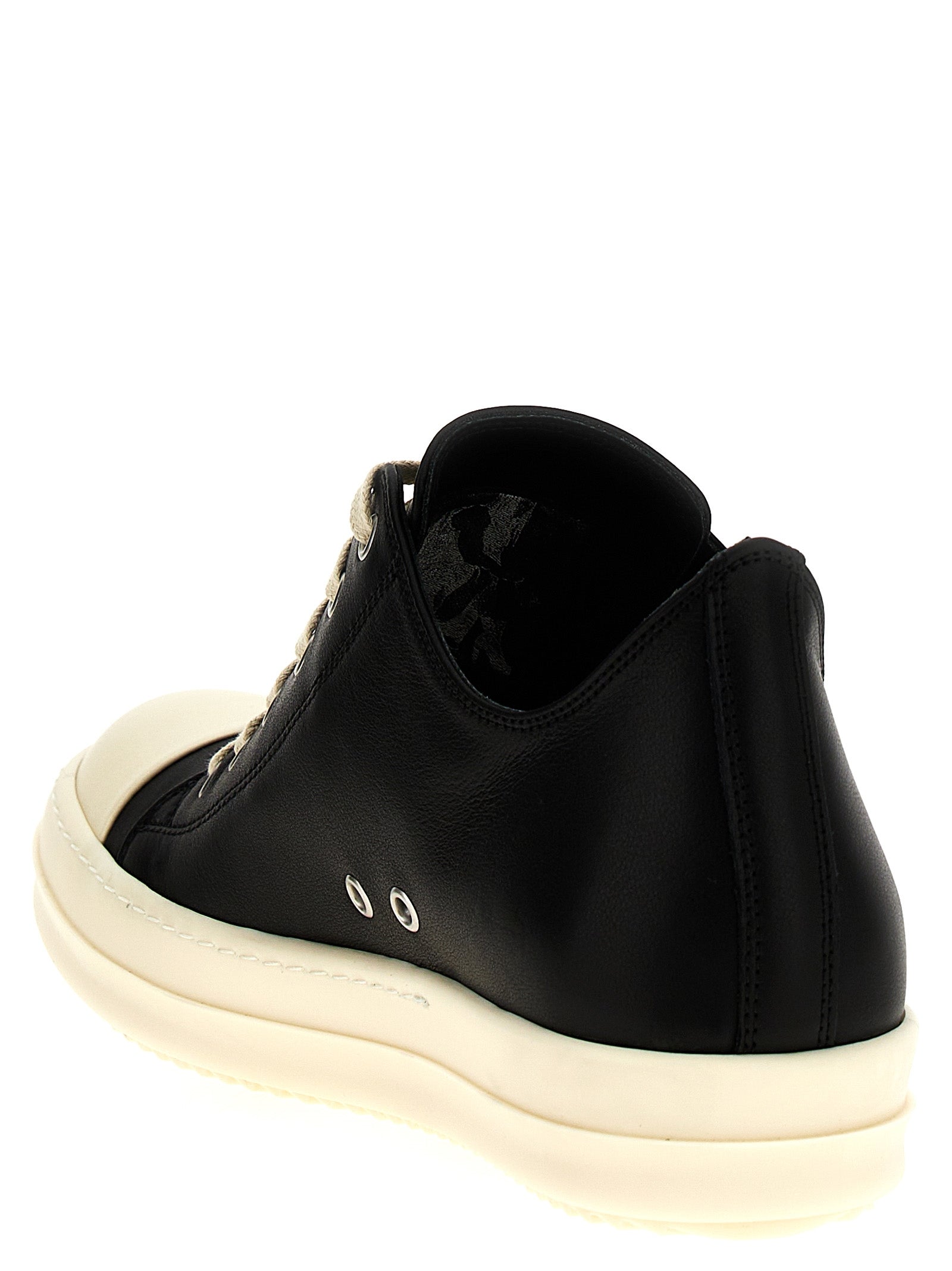 Rick Owens Bicolor Calfskin Low Top Sneakers