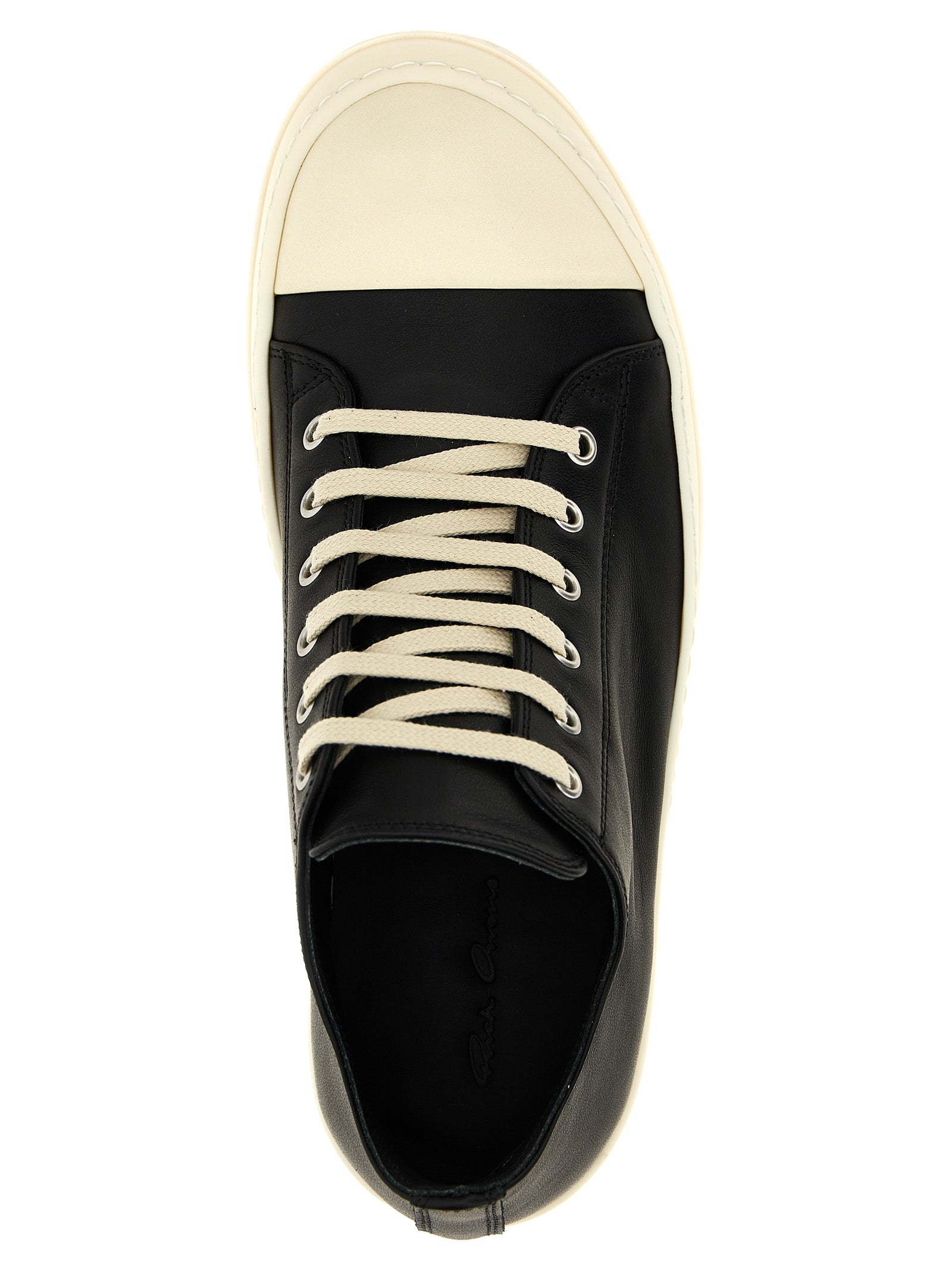 Rick Owens Bicolor Calfskin Low Top Sneakers