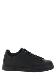 Dolce & Gabbana Black Calfskin Low Top Sneakers