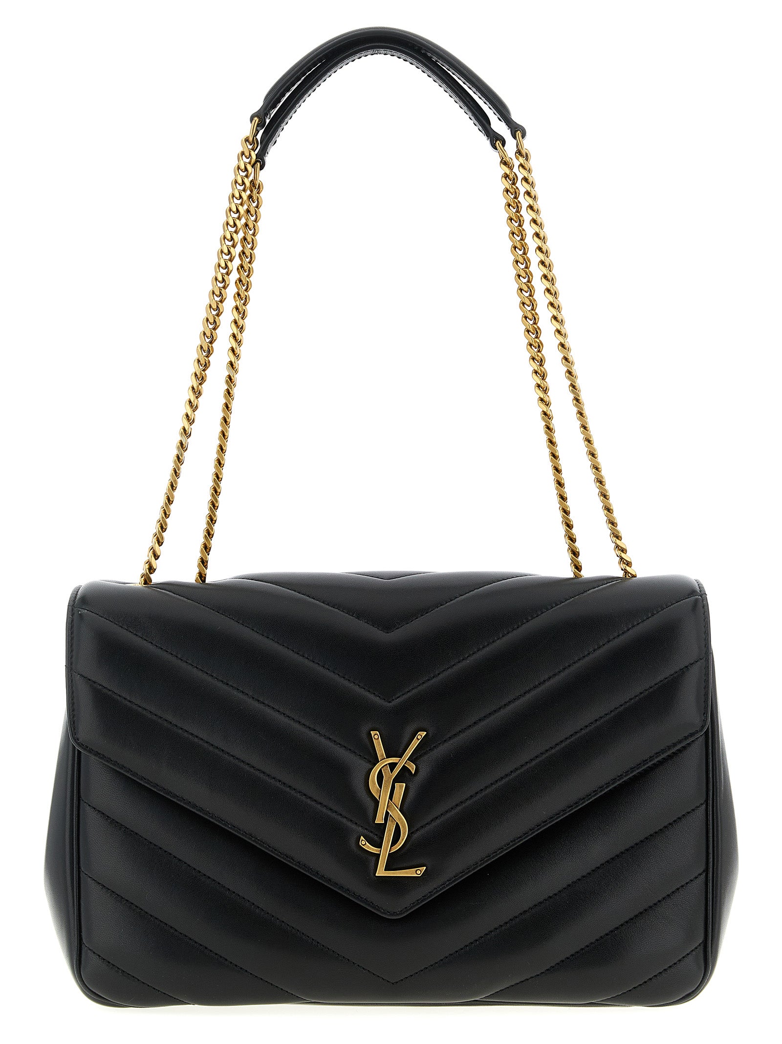 Saint Laurent Black Lamb Leather Shoulder Bag