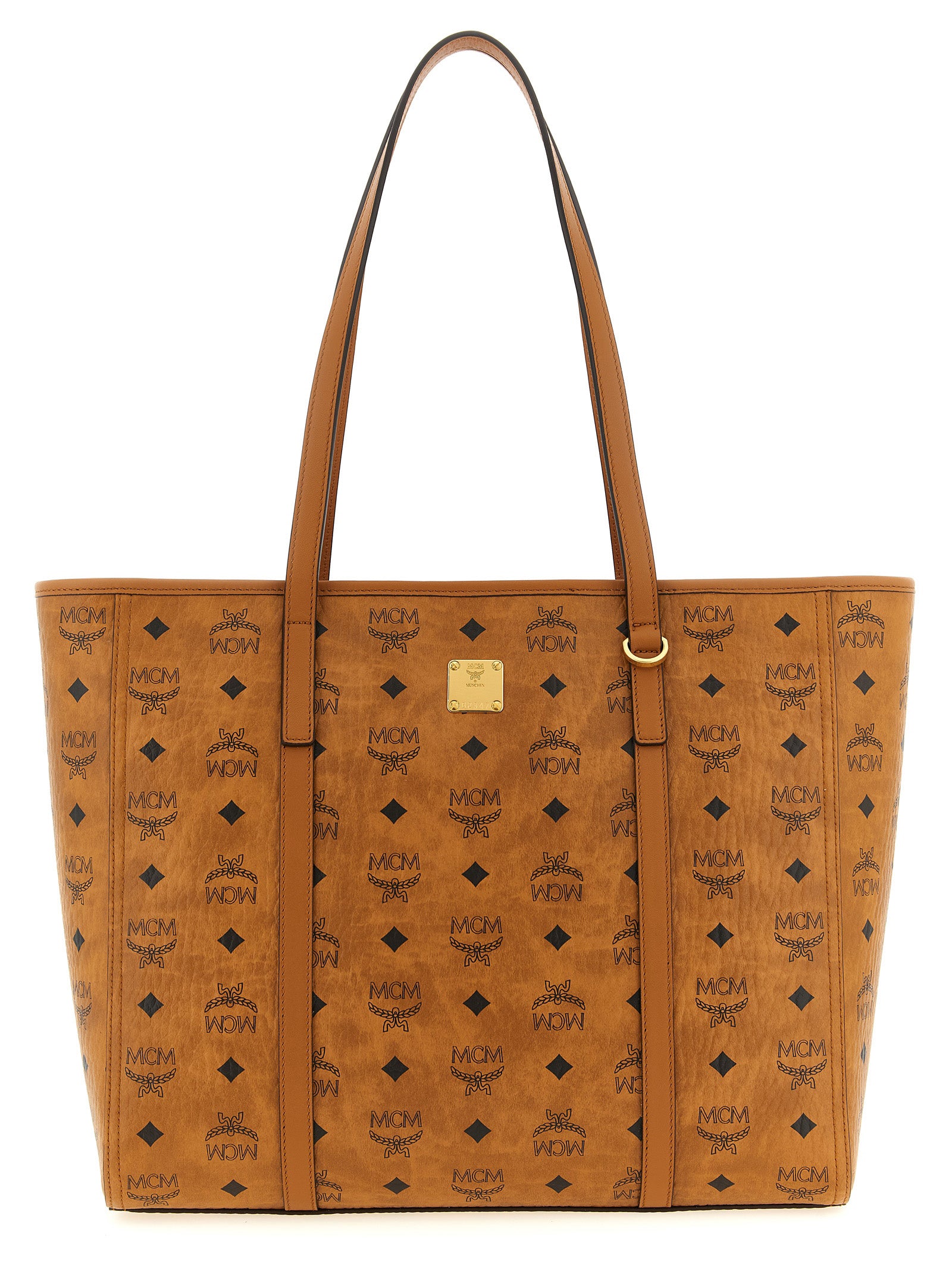 MCM Brown Polyethylene Tote Bag