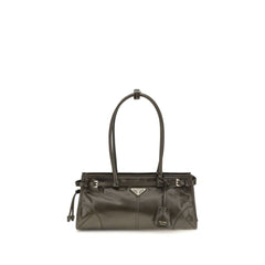 Prada Black Calf Leather Bos Taurus Handbag