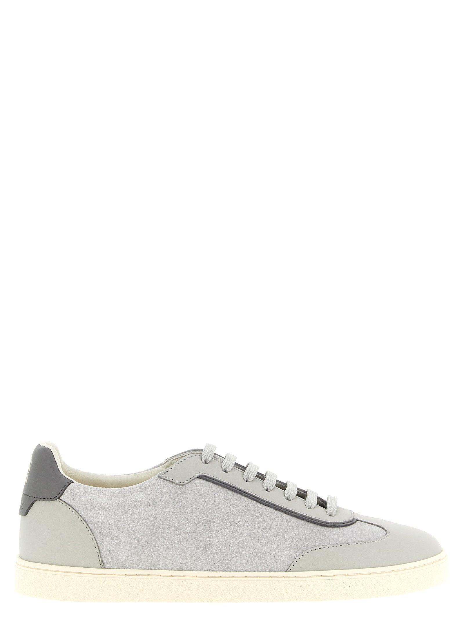 Brunello Cucinelli Gray Calfskin Low Top Sneakers