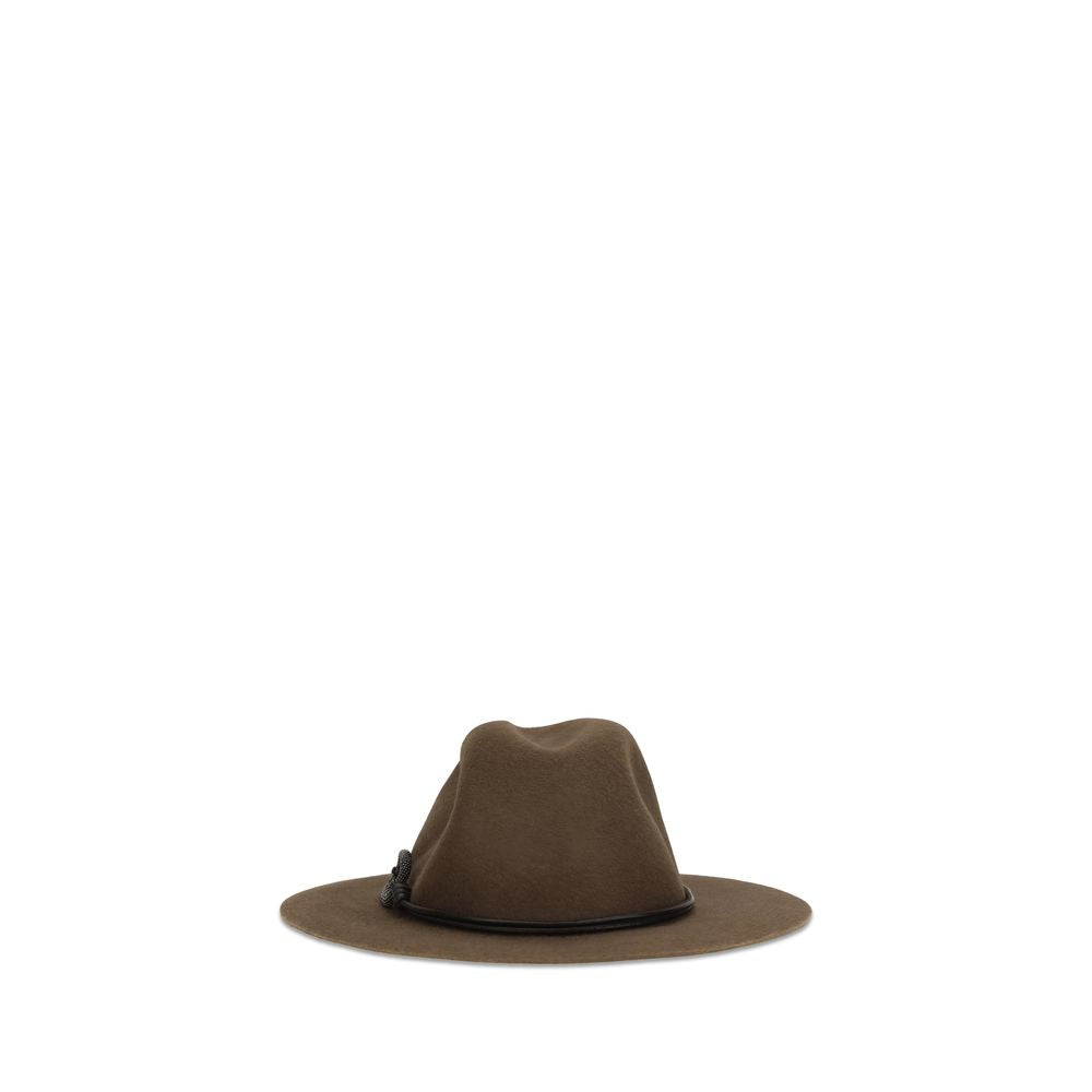 Brunello Cucinelli Brown Eco Fabric Fedora