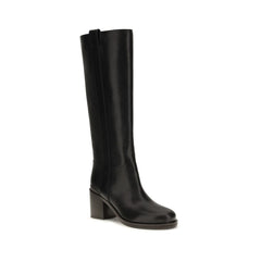 Brunello Cucinelli Black Calf Leather Bos Taurus High Heel Boots