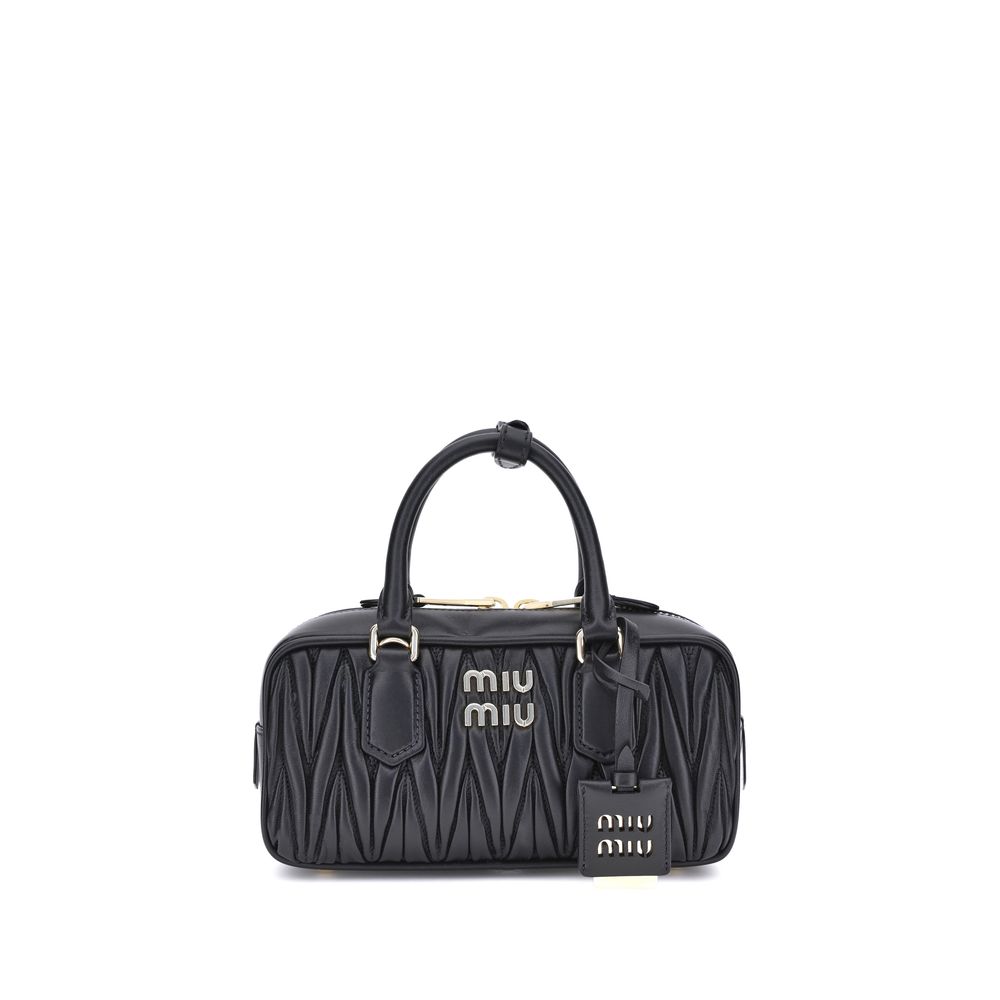 Miu Miu Black Calf Leather Bos Taurus Handbag