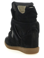 Isabel Marant Black Cowhide High Top Sneakers
