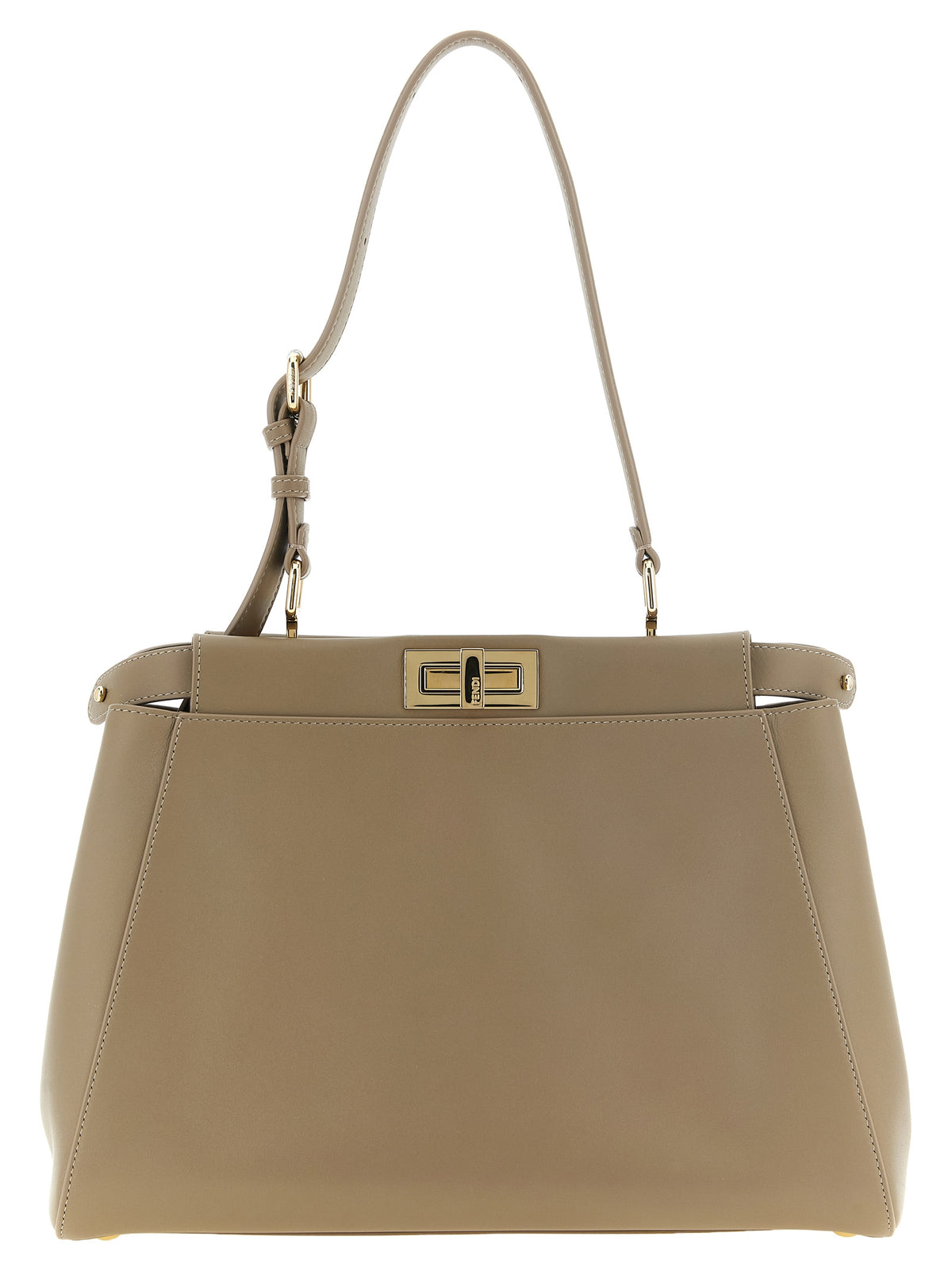 Fendi Gray Calfskin Shoulder Bag