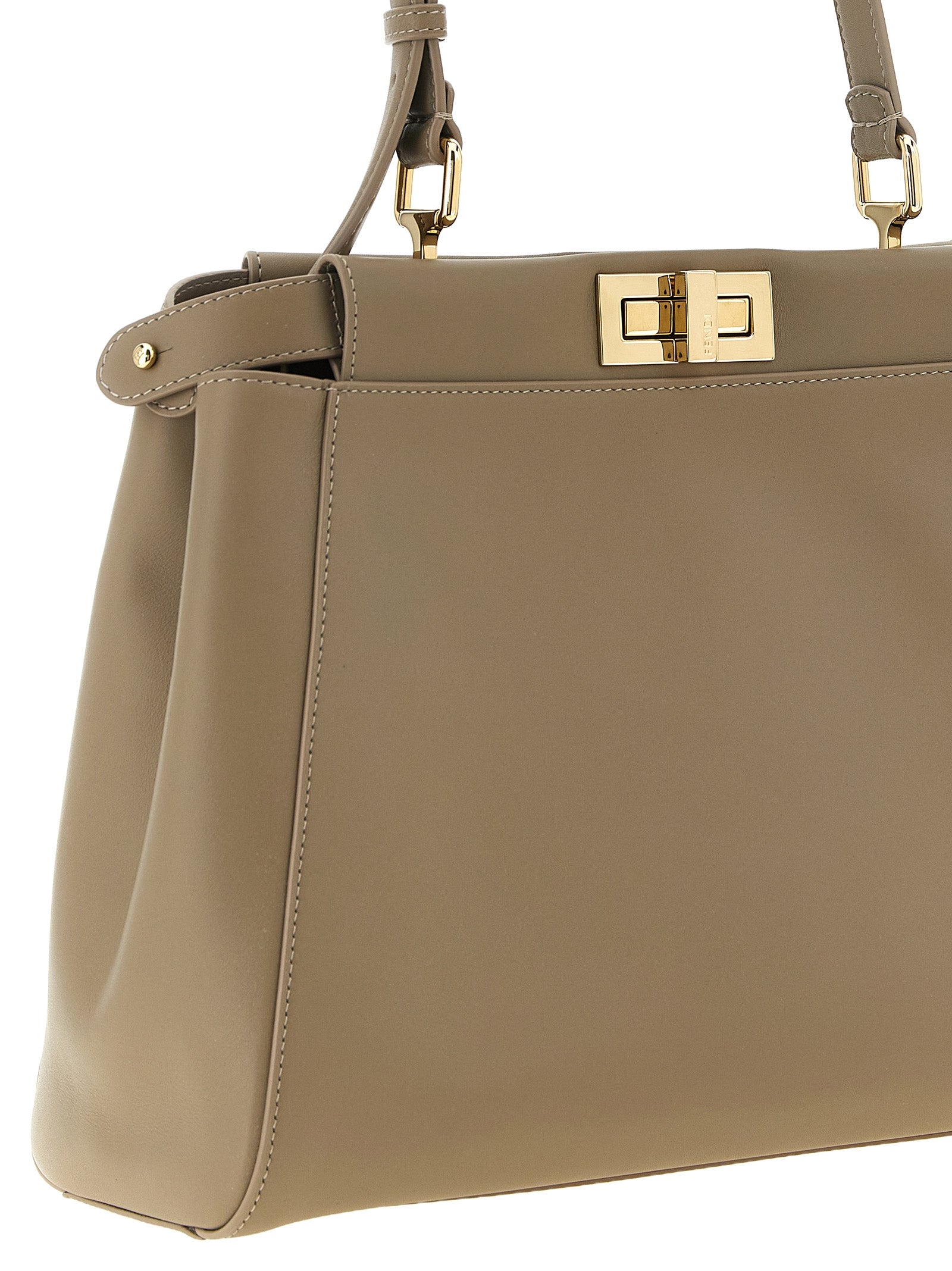 Fendi Gray Calfskin Shoulder Bag