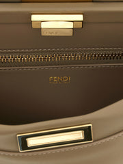 Fendi Gray Calfskin Shoulder Bag
