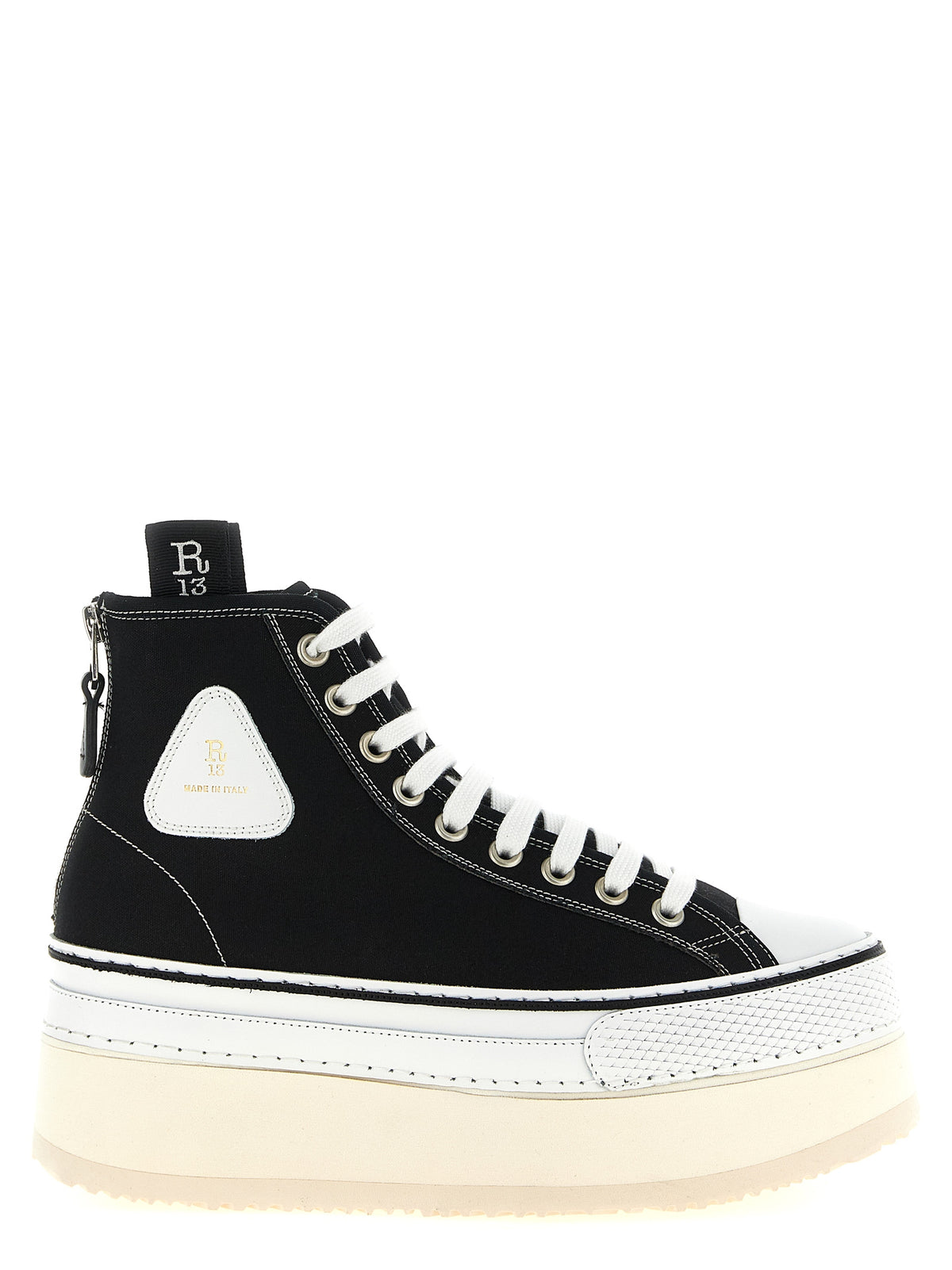 R13 Bicolor Calfskin Platform Sneakers