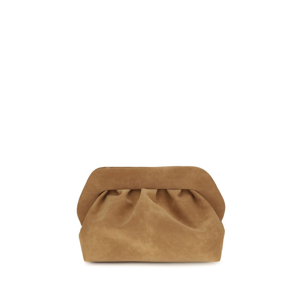 THEMOIRè Beige Suede Leather Clutch Bag